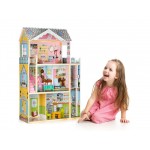 Casuta mare din lemn Bel Air Residence DollHouse - Casa pentru papusi cu lift cu mobilier inclus 